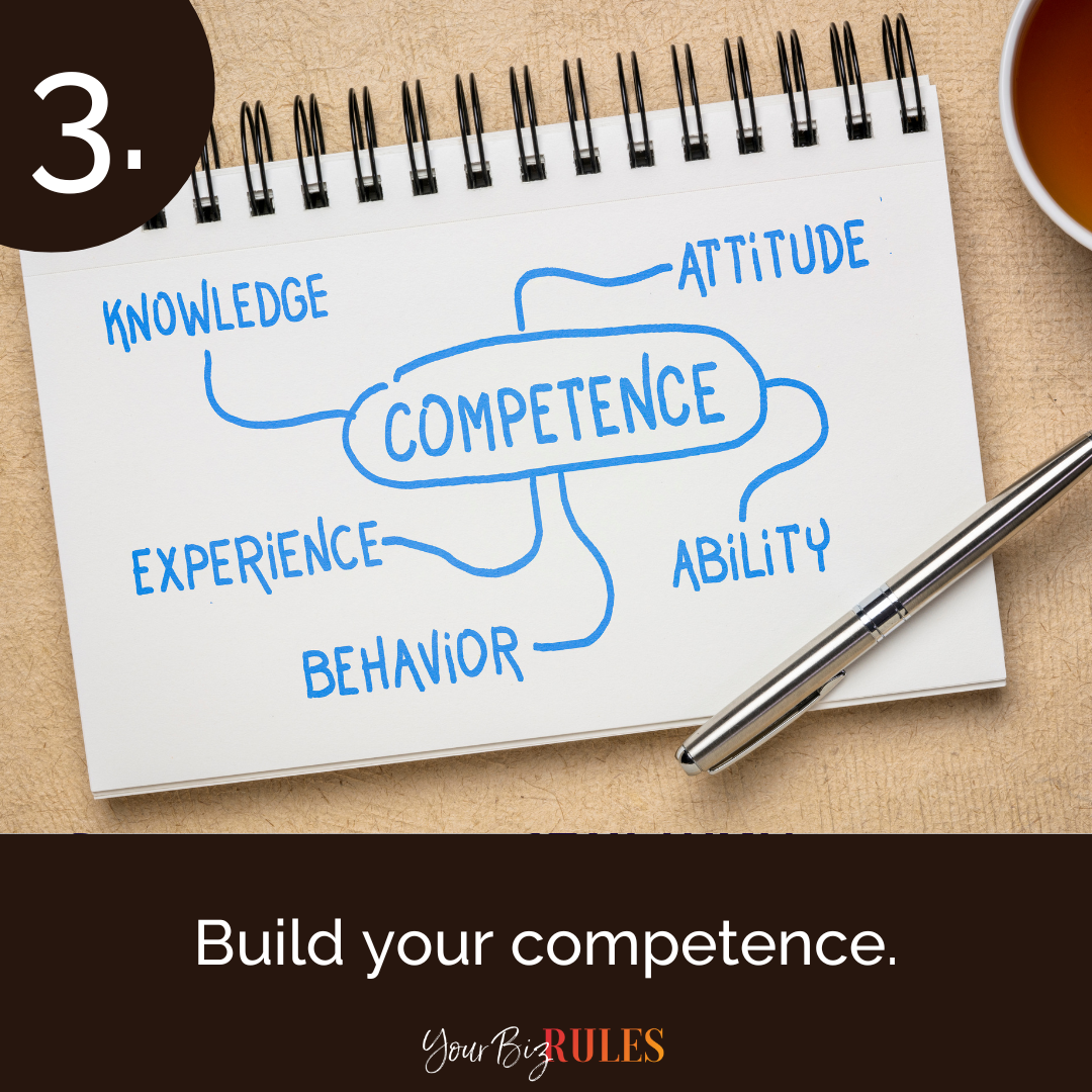 3. Build your competence.

Diagram showing the aspects of competence.
